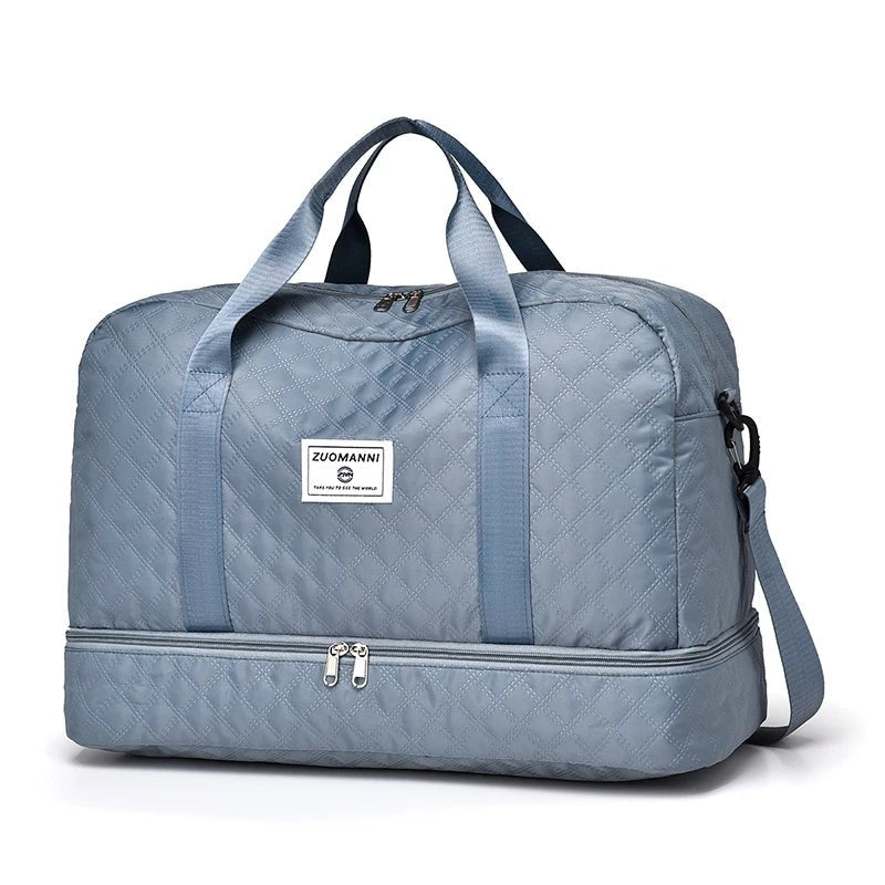 Lightweight Rhombic Lattice Travel Duffle Bag - dellidu.com - Blue - Lightweight Rhombic Lattice Travel Duffle Bag - Lightweight Rhombic Lattice Travel Duffle Bag - 14:173 - dellidu.com