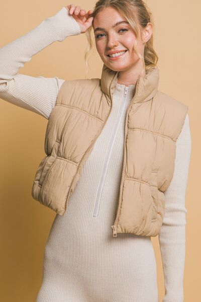 Love Tree Zip Up Turtleneck Cropped Vest Coat - dellidu.com - 100100459882499 - Khaki - 59c97412 - dd80 - 48ab - af25 - 596b89a71e6f - Min - M - 59c97412 - dd80 - 48ab - af25 - 596b89a71e6f - Min - 100100459882499 - Trendsi