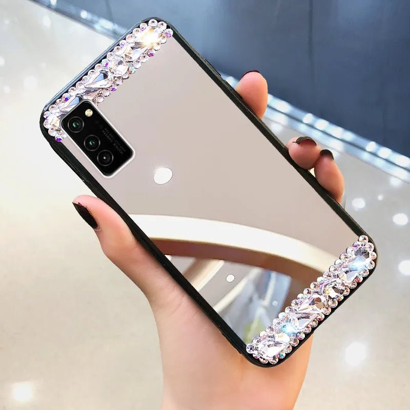 Luxury Mirror Diamond Case for Samsung Galaxy A Series - dellidu.com - Diamond with Holder - Luxury Mirror Diamond Case for Samsung Galaxy A Series - S24 FE - Luxury Mirror Diamond Case for Samsung Galaxy A Series - 10:1064#S24 FE;14:1254#Diamond with Holder - dellidu.com