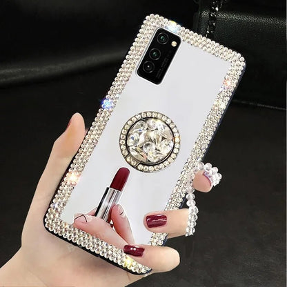 Luxury Mirror Diamond Case for Samsung Galaxy A Series - dellidu.com - Diamond with Holder - Luxury Mirror Diamond Case for Samsung Galaxy A Series - S24 FE - Luxury Mirror Diamond Case for Samsung Galaxy A Series - 10:1064#S24 FE;14:1254#Diamond with Holder - dellidu.com