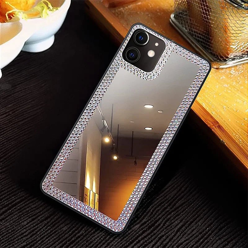 Luxury Mirror Diamond Case for Samsung Galaxy A Series - dellidu.com - Diamond with Holder - Luxury Mirror Diamond Case for Samsung Galaxy A Series - S24 FE - Luxury Mirror Diamond Case for Samsung Galaxy A Series - 10:1064#S24 FE;14:1254#Diamond with Holder - dellidu.com