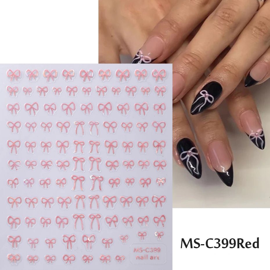 Mini Bowknot Nail Art Stickers - 1/2pcs Self - Adhesive Decals - dellidu.com - MS - C399 Red - Mini Bowknot Nail Art Stickers - 1/2pcs Self - Adhesive Decals - Mini Bowknot Nail Art Stickers - 1/2pcs Self - Adhesive Decals - 14:200004890#MS - C399 Red - dellidu.com