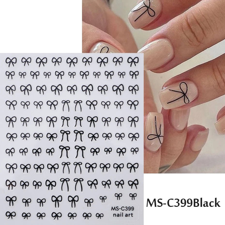 Mini Bowknot Nail Art Stickers - 1/2pcs Self - Adhesive Decals - dellidu.com - MS - C399 Black - Mini Bowknot Nail Art Stickers - 1/2pcs Self - Adhesive Decals - Mini Bowknot Nail Art Stickers - 1/2pcs Self - Adhesive Decals - 14:193#MS - C399 Black - dellidu.com