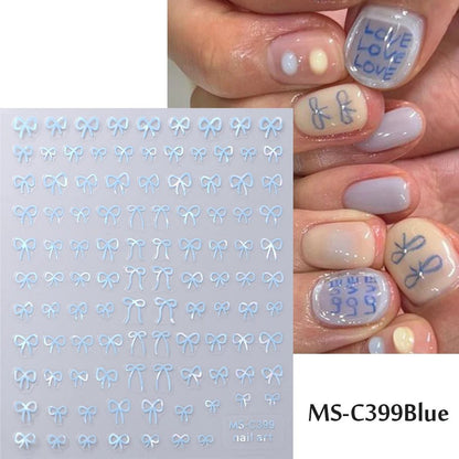 Mini Bowknot Nail Art Stickers - 1/2pcs Self - Adhesive Decals - dellidu.com - MS - C399 Blue - Mini Bowknot Nail Art Stickers - 1/2pcs Self - Adhesive Decals - Mini Bowknot Nail Art Stickers - 1/2pcs Self - Adhesive Decals - 14:691#MS - C399 Blue - dellidu.com