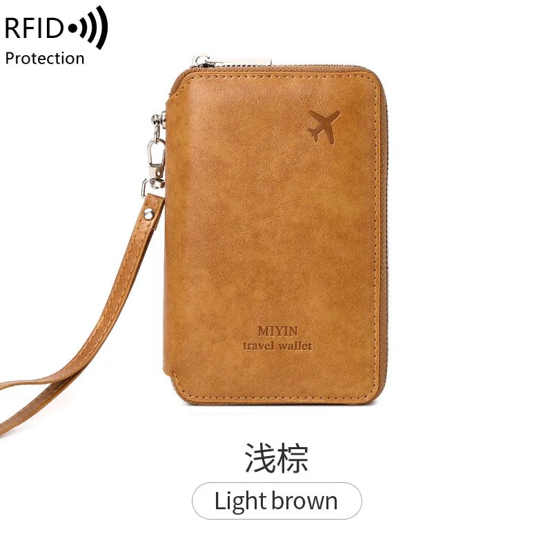 Minimalist RFID Passport Holder - PU Leather Travel Wallet - dellidu.com - HZ720 - Lightbrown - Minimalist RFID Passport Holder - PU Leather Travel Wallet - Minimalist RFID Passport Holder - PU Leather Travel Wallet - 14:200006154#HZ720 - Lightbrown - dellidu.com