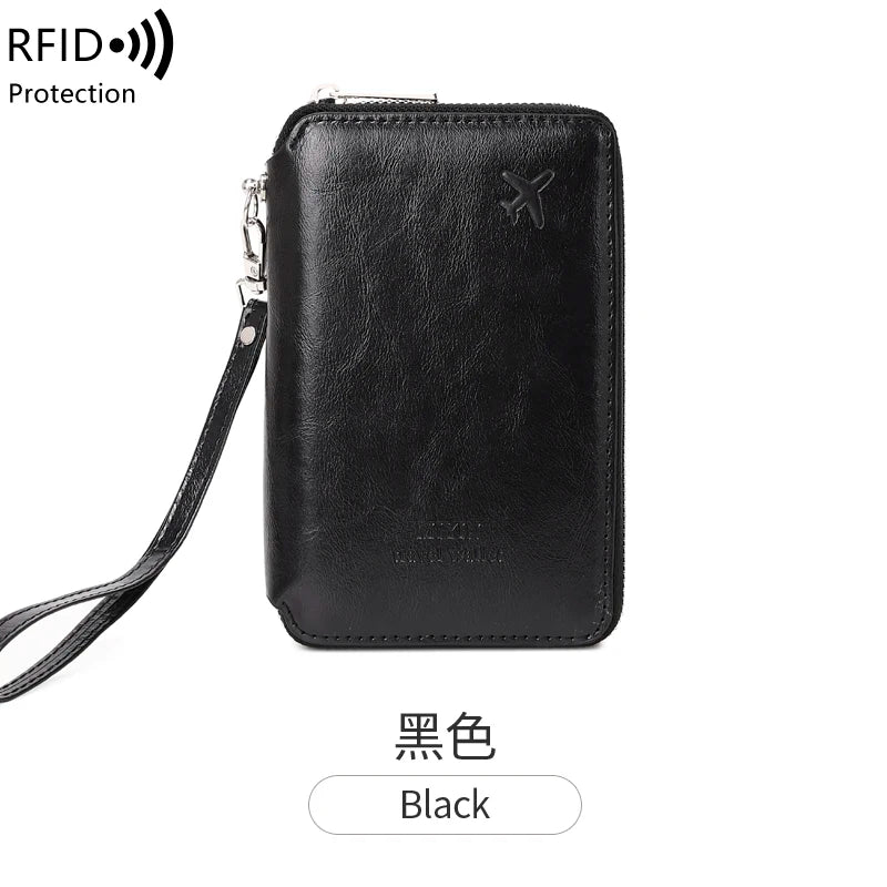 Minimalist RFID Passport Holder - PU Leather Travel Wallet - dellidu.com - HZ720 - black - Minimalist RFID Passport Holder - PU Leather Travel Wallet - Minimalist RFID Passport Holder - PU Leather Travel Wallet - 14:193#HZ720 - black - dellidu.com