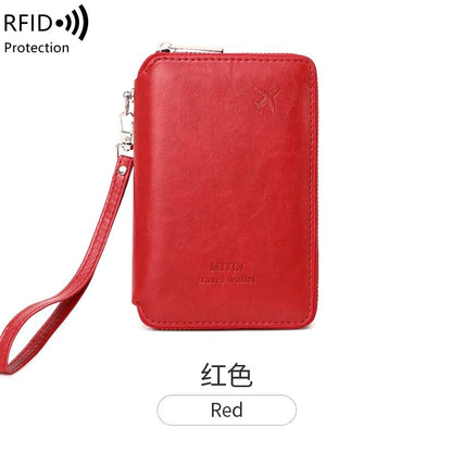 Minimalist RFID Passport Holder - PU Leather Travel Wallet - dellidu.com - HZ720 - red - Minimalist RFID Passport Holder - PU Leather Travel Wallet - Minimalist RFID Passport Holder - PU Leather Travel Wallet - 14:10#HZ720 - red - dellidu.com