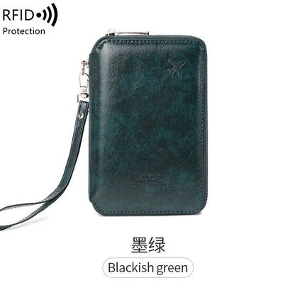 Minimalist RFID Passport Holder - PU Leather Travel Wallet - dellidu.com - HZ720 - blackishgreen - Minimalist RFID Passport Holder - PU Leather Travel Wallet - Minimalist RFID Passport Holder - PU Leather Travel Wallet - 14:175#HZ720 - blackishgreen - dellidu.com