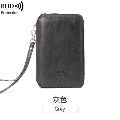 Minimalist RFID Passport Holder - PU Leather Travel Wallet - dellidu.com - HZ720 - grey - Minimalist RFID Passport Holder - PU Leather Travel Wallet - Minimalist RFID Passport Holder - PU Leather Travel Wallet - 14:691#HZ720 - grey - dellidu.com