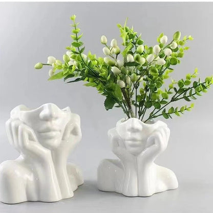 Modern Female Head Vase for Indoor/Outdoor Decor - dellidu.com - Vase - Modern Female Head Vase for Indoor/Outdoor Decor - Modern Female Head Vase for Indoor/Outdoor Decor - 14:29#Vase - dellidu.com