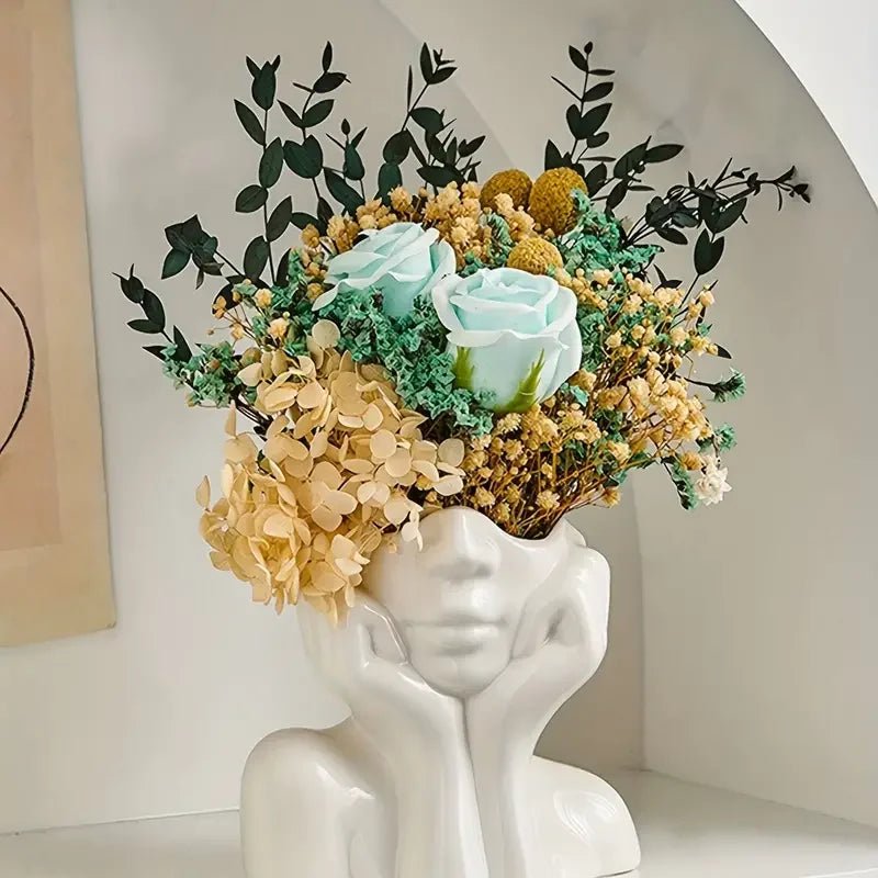 Modern Female Head Vase for Indoor/Outdoor Decor - dellidu.com - Vase - Modern Female Head Vase for Indoor/Outdoor Decor - Modern Female Head Vase for Indoor/Outdoor Decor - 14:29#Vase - dellidu.com