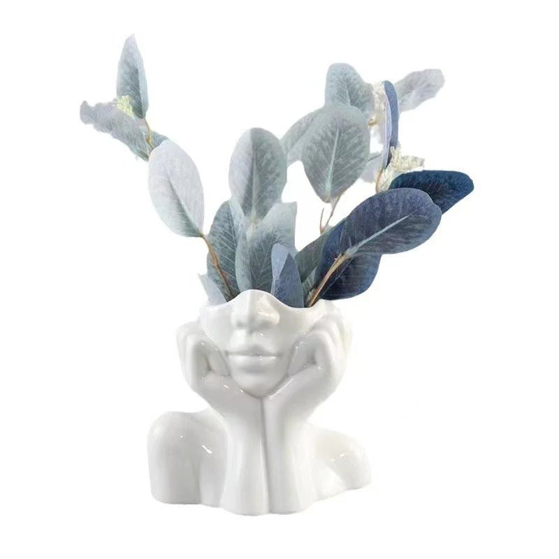 Modern Female Head Vase for Indoor/Outdoor Decor - dellidu.com - Vase - Modern Female Head Vase for Indoor/Outdoor Decor - Modern Female Head Vase for Indoor/Outdoor Decor - 14:29#Vase - dellidu.com