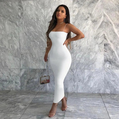 Nsangu Women's Bodycon Midi Dress - Solid White/Black - dellidu.com - White - Nsangu Women's Bodycon Midi Dress - Solid White/Black - L - Nsangu Women's Bodycon Midi Dress - Solid White/Black - 14:771#White;5:361385 - dellidu.com