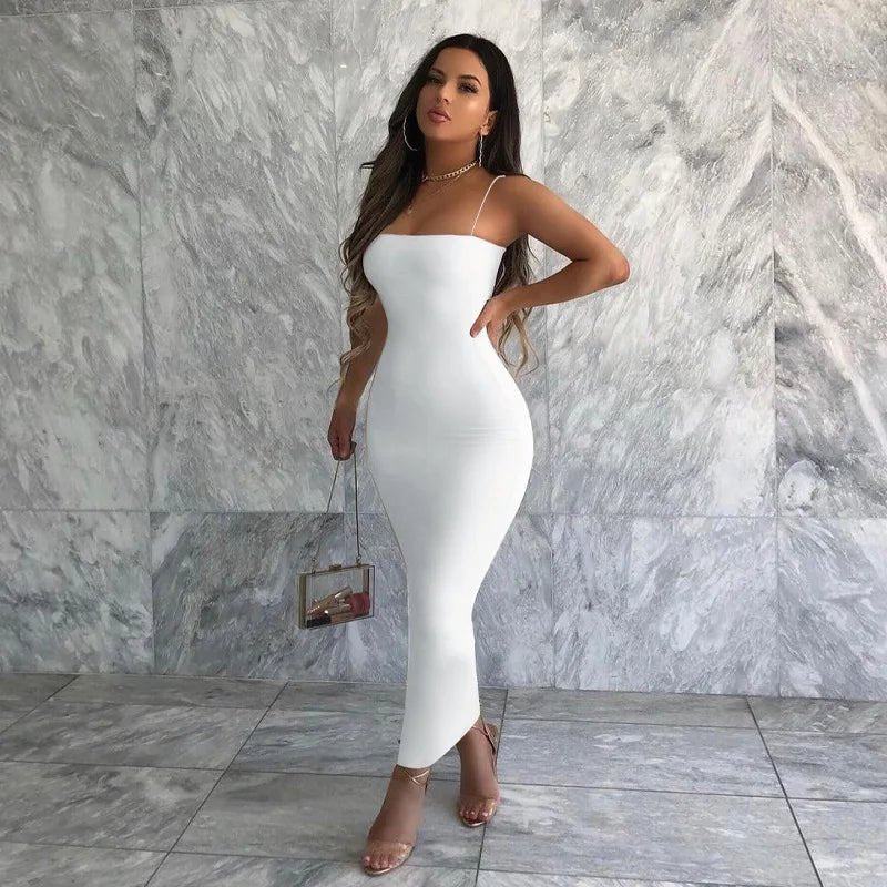 Nsangu Women's Bodycon Midi Dress - Solid White/Black - dellidu.com - Wine - Nsangu Women's Bodycon Midi Dress - Solid White/Black - M - Nsangu Women's Bodycon Midi Dress - Solid White/Black - 14:193#Wine;5:361386 - dellidu.com