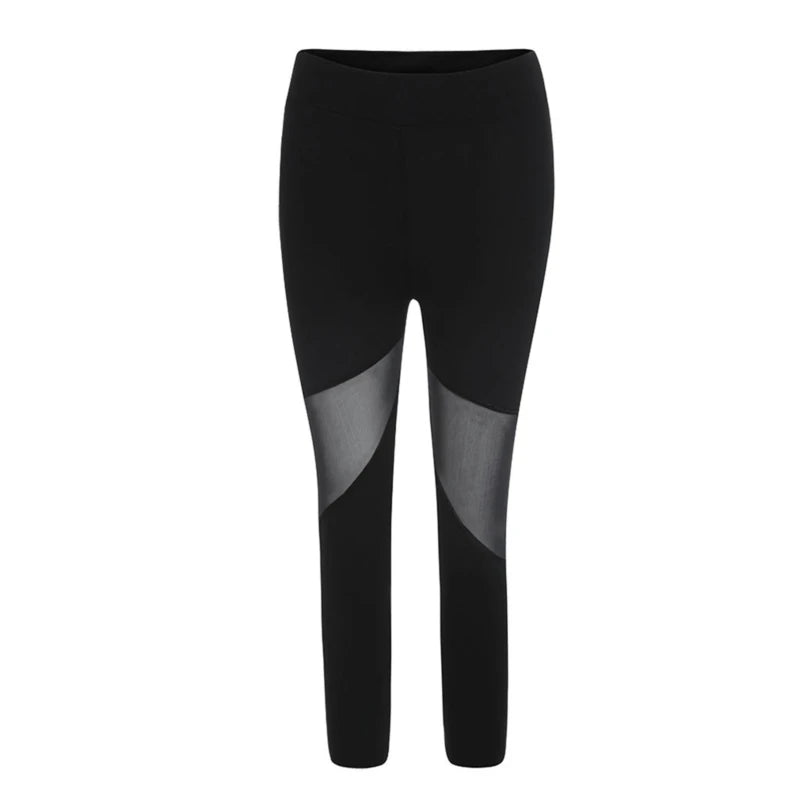 Perspective Mesh Patchwork Fitness Leggings for Women - dellidu.com - Black - Perspective Mesh Patchwork Fitness Leggings for Women - S - Perspective Mesh Patchwork Fitness Leggings for Women - 14:193#Black;5:100014064 - dellidu.com