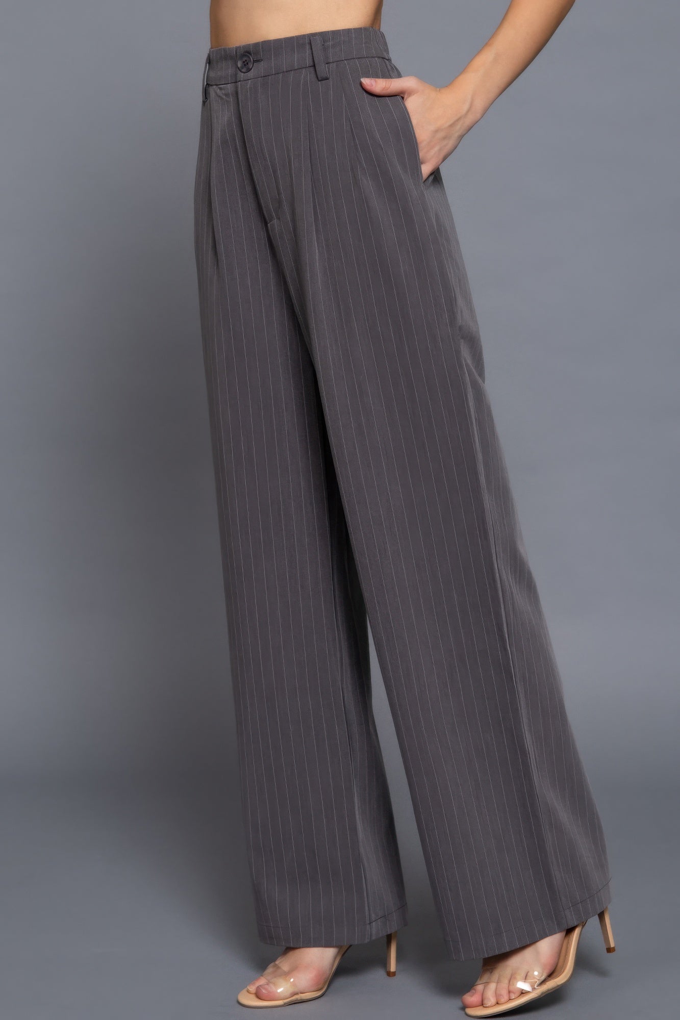 Pin Stripe Woven Straight Pants - dellidu.com - S - product image - product image - 59267.S - dellidu.com