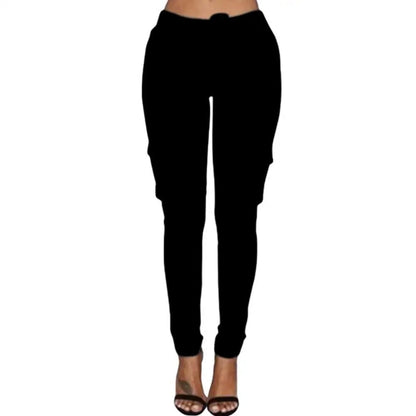 Plus Size High Waist Cargo Pants for Women - dellidu.com - black - Plus Size High Waist Cargo Pants for Women - XL - Plus Size High Waist Cargo Pants for Women - 14:193;5:100014065 - dellidu.com