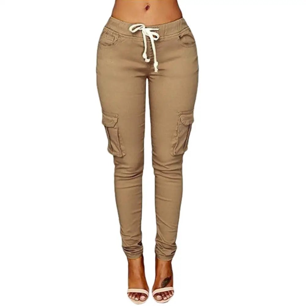 Plus Size High Waist Cargo Pants for Women - dellidu.com - Grey - Plus Size High Waist Cargo Pants for Women - S - Plus Size High Waist Cargo Pants for Women - 14:200004889#Grey;5:100014064 - dellidu.com