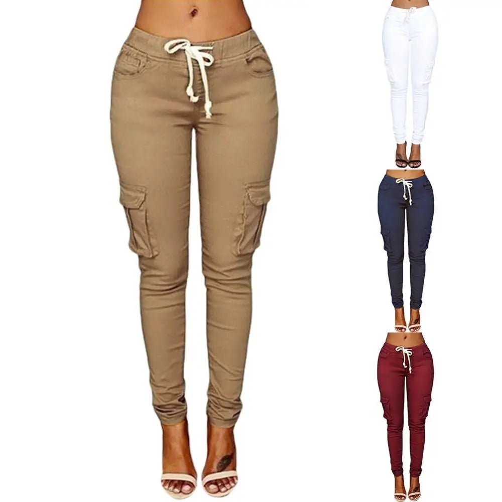 Plus Size High Waist Cargo Pants for Women - dellidu.com - Wine Red - Plus Size High Waist Cargo Pants for Women - S - Plus Size High Waist Cargo Pants for Women - 14:201447514#Wine Red;5:100014064 - dellidu.com