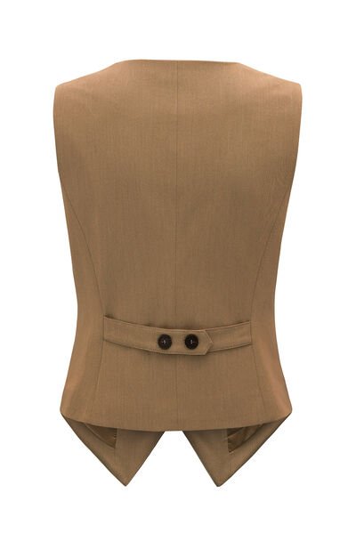 Pocketed Button - Up Vest - dellidu.com - 100100562426324 - Camel - 15e55f9f - 3f32 - 44d1 - 95dc - 45c75518dc74 - Min - S - 15e55f9f - 3f32 - 44d1 - 95dc - 45c75518dc74 - Min - 100100562426324 - Trendsi