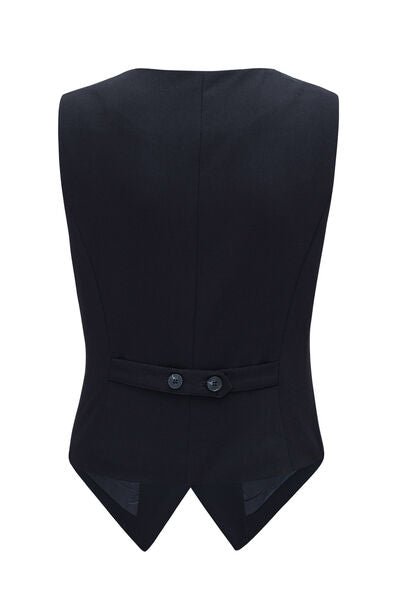 Pocketed Button - Up Vest - dellidu.com - 100100562421155 - Black - 2d3b11db - 82d1 - 436d - b16b - 670f2b4e8843 - Min - S - 2d3b11db - 82d1 - 436d - b16b - 670f2b4e8843 - Min - 100100562421155 - Trendsi