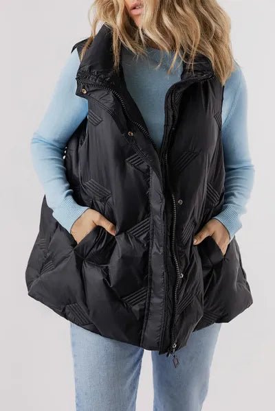 Pocketed Textured Zip Up Vest Coat - dellidu.com - 100100391978792 - Black - f4aa91c9 - d9fc - 4ebd - 8d84 - 172d9701d4e0 - Min - L - f4aa91c9 - d9fc - 4ebd - 8d84 - 172d9701d4e0 - Min - 100100391978792 - Trendsi