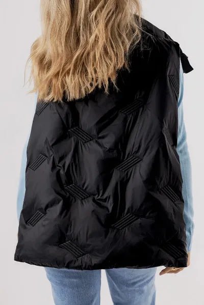 Pocketed Textured Zip Up Vest Coat - dellidu.com - 100100391978792 - Black - 615a300e - ee90 - 4c8d - a36d - d18ca13dff20 - Min - L - 615a300e - ee90 - 4c8d - a36d - d18ca13dff20 - Min - 100100391978792 - Trendsi