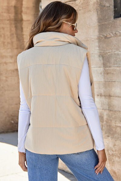 Pocketed Zip Up Turtleneck Vest Coat - dellidu.com - 100100710401606 - Dust Storm - cea527e0 - cd31 - 41d2 - 8d7b - f61900d801ac - Min - S - cea527e0 - cd31 - 41d2 - 8d7b - f61900d801ac - Min - 100100710401606 - Trendsi