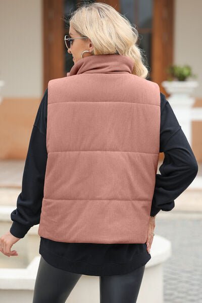 Pocketed Zip Up Turtleneck Vest Coat - dellidu.com - 100100710406020 - Dusty Pink - f3d7f4f3 - c037 - 4a3c - 83e0 - 016edae68be5 - Min - S - f3d7f4f3 - c037 - 4a3c - 83e0 - 016edae68be5 - Min - 100100710406020 - Trendsi