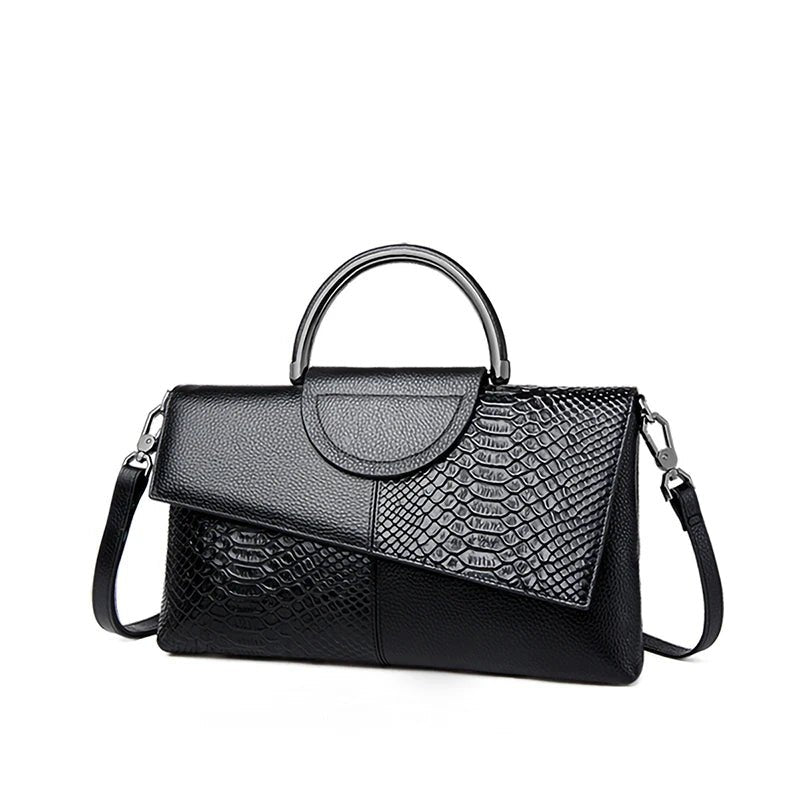 PU Synthetic Leather Women's Alligator Pattern Crossbody Bag - dellidu.com - 367 - black white - PU Synthetic Leather Women's Alligator Pattern Crossbody Bag - PU Synthetic Leather Women's Alligator Pattern Crossbody Bag - 14:173#367 - black white - dellidu.com