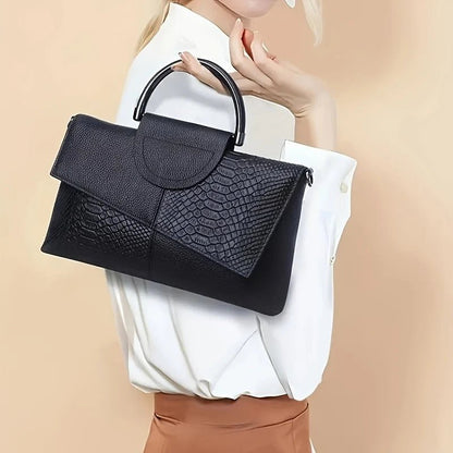 PU Synthetic Leather Women's Alligator Pattern Crossbody Bag - dellidu.com - 367 - black white - PU Synthetic Leather Women's Alligator Pattern Crossbody Bag - PU Synthetic Leather Women's Alligator Pattern Crossbody Bag - 14:173#367 - black white - dellidu.com