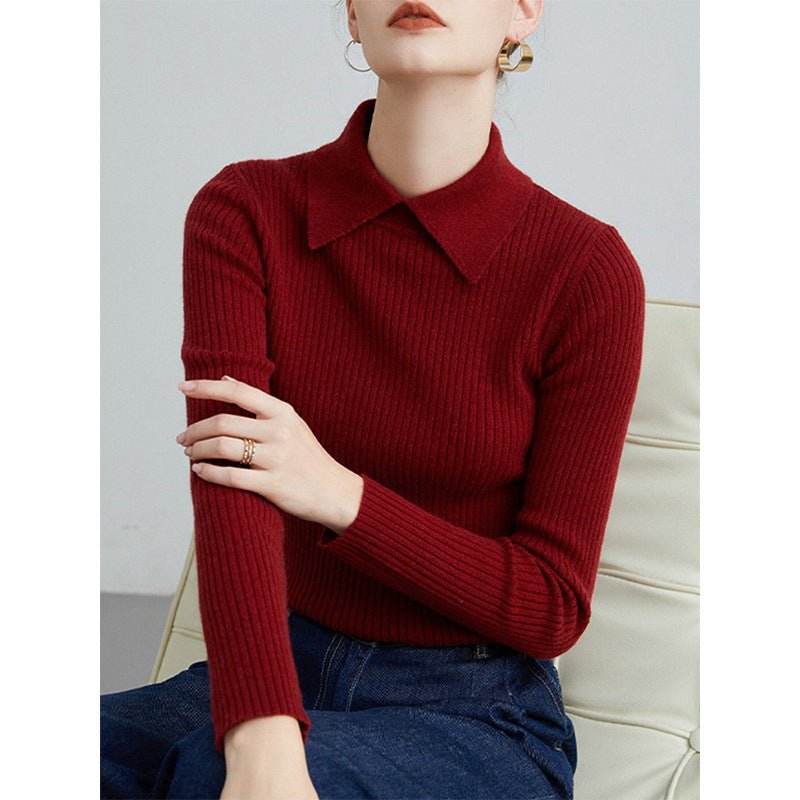 Pullover Cashmere Sweater for Autumn & Winter - dellidu.com - 0 - Wine Red - Pullover Cashmere Sweater for Autumn & Winter - S - Pullover Cashmere Sweater for Autumn & Winter - CJYD227466501AZ - null