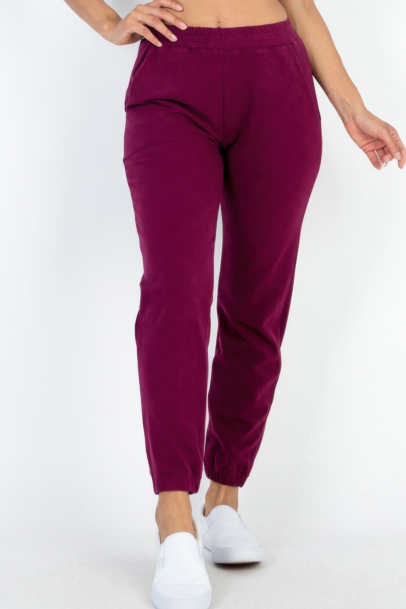 Ribbed Side Pocket Joggers - dellidu.com - Burgundy - product image - S - product image - wh2000658.S.Burgundy - dellidu.com