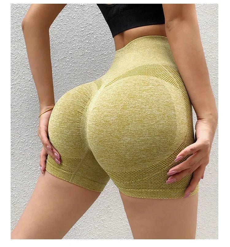 Seamless High Waist Scrunch Leggings for Women - dellidu.com - Yellow - Seamless High Waist Scrunch Leggings for Women - M - Seamless High Waist Scrunch Leggings for Women - 14:366#Yellow;5:361386 - dellidu.com