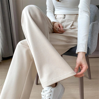 Seoulish Autumn Winter Thicken Woolen Casual Wide Leg Pants - dellidu.com - Milk Tea(regular) - Seoulish Autumn Winter Thicken Woolen Casual Wide Leg Pants - L - Seoulish Autumn Winter Thicken Woolen Casual Wide Leg Pants - 14:200001438#Milk Tea(regular);5:361385 - dellidu.com