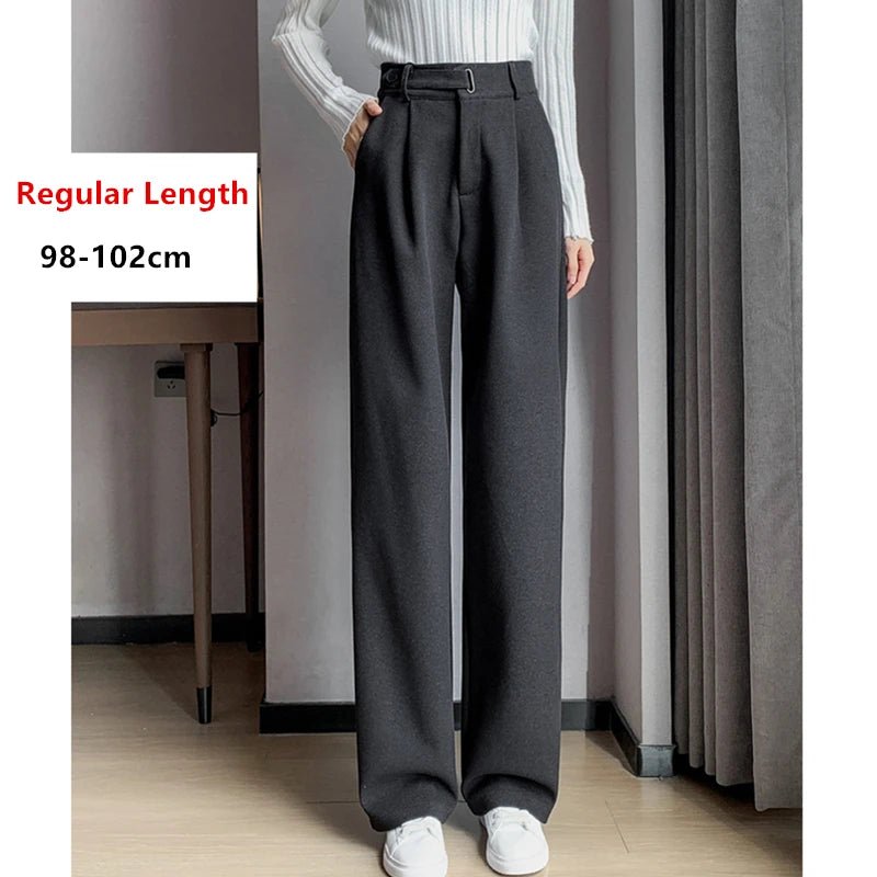 Seoulish Autumn Winter Thicken Woolen Casual Wide Leg Pants - dellidu.com - Grey(regular) - Seoulish Autumn Winter Thicken Woolen Casual Wide Leg Pants - XL - Seoulish Autumn Winter Thicken Woolen Casual Wide Leg Pants - 14:691#Grey(regular);5:100014065 - dellidu.com