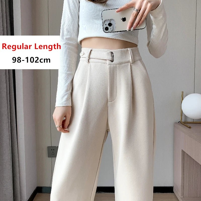 Seoulish Autumn Winter Thicken Woolen Casual Wide Leg Pants - dellidu.com - Apricot(regular) - Seoulish Autumn Winter Thicken Woolen Casual Wide Leg Pants - S - Seoulish Autumn Winter Thicken Woolen Casual Wide Leg Pants - 14:771#Apricot(regular);5:100014064 - dellidu.com