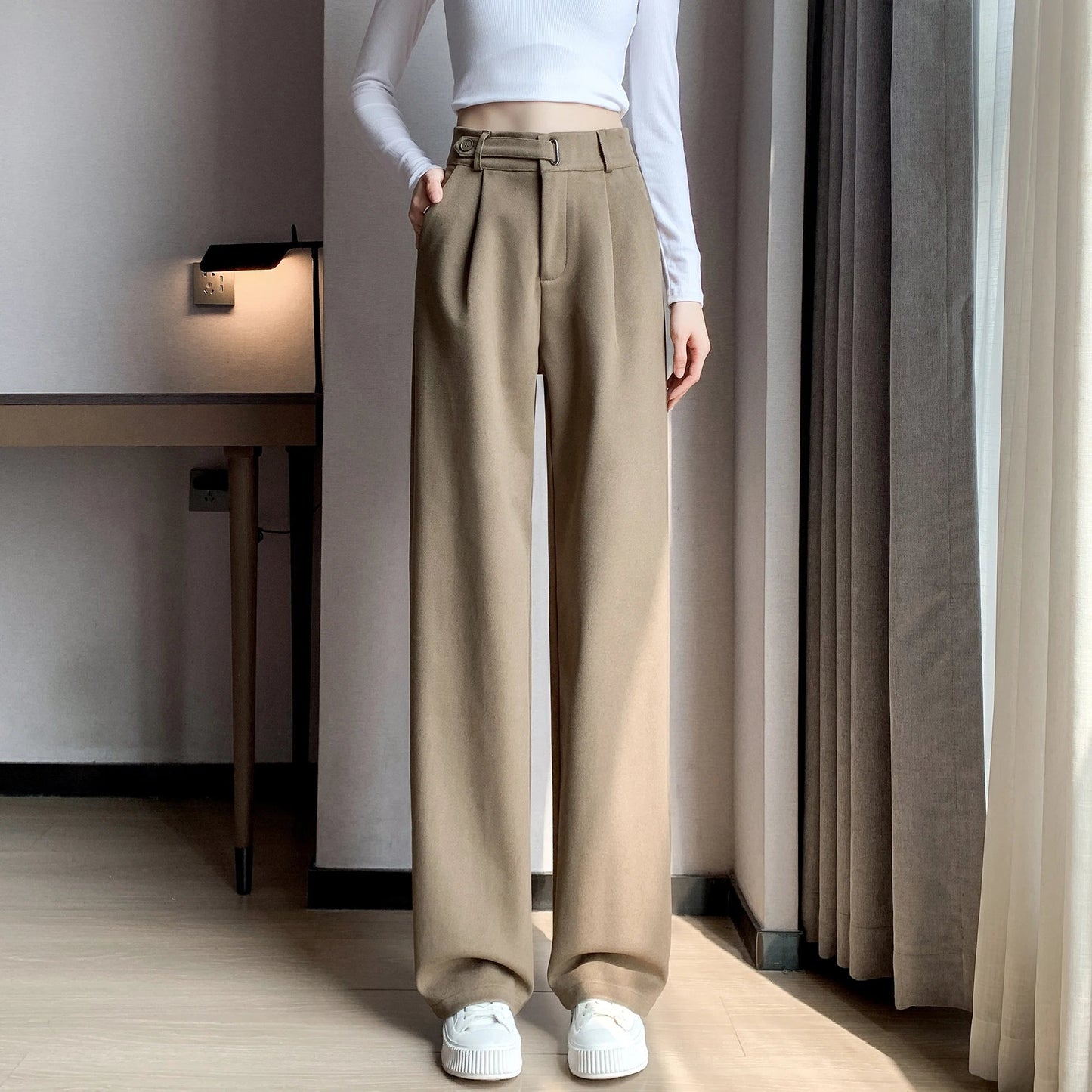 Seoulish Autumn Winter Thicken Woolen Casual Wide Leg Pants - dellidu.com - Milk Tea(regular) - Seoulish Autumn Winter Thicken Woolen Casual Wide Leg Pants - L - Seoulish Autumn Winter Thicken Woolen Casual Wide Leg Pants - 14:200001438#Milk Tea(regular);5:361385 - dellidu.com