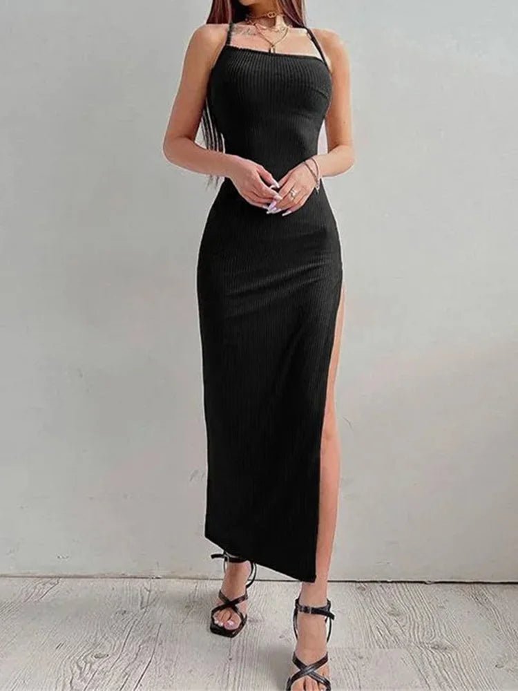 Sexy Black Long Bodycon Dress for Women - Summer Halter Neck - dellidu.com - black - Sexy Black Long Bodycon Dress for Women - Summer Halter Neck - L - Sexy Black Long Bodycon Dress for Women - Summer Halter Neck - 14:193;5:361385 - dellidu.com