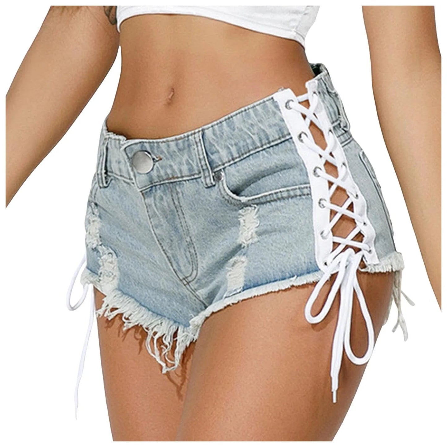 Sexy Ripped Hem Denim Shorts for Women - Summer 2025 - dellidu.com - United States - Sexy Ripped Hem Denim Shorts for Women - Summer 2025 - B - S - Sexy Ripped Hem Denim Shorts for Women - Summer 2025 - 14:365458#B;200007763:201336106;5:100014064#S - dellidu.com