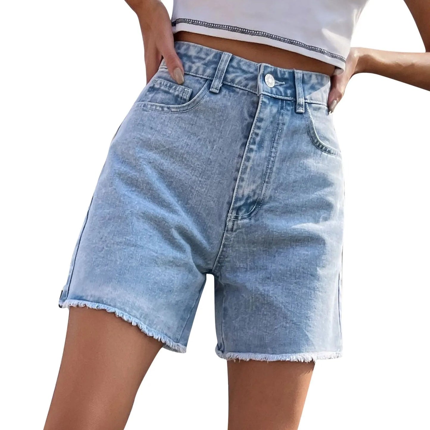 Sexy Ripped Hem Denim Shorts for Women - Summer 2025 - dellidu.com - United States - Sexy Ripped Hem Denim Shorts for Women - Summer 2025 - F - S - Sexy Ripped Hem Denim Shorts for Women - Summer 2025 - 14:175#F;200007763:201336106;5:100014064#S - dellidu.com