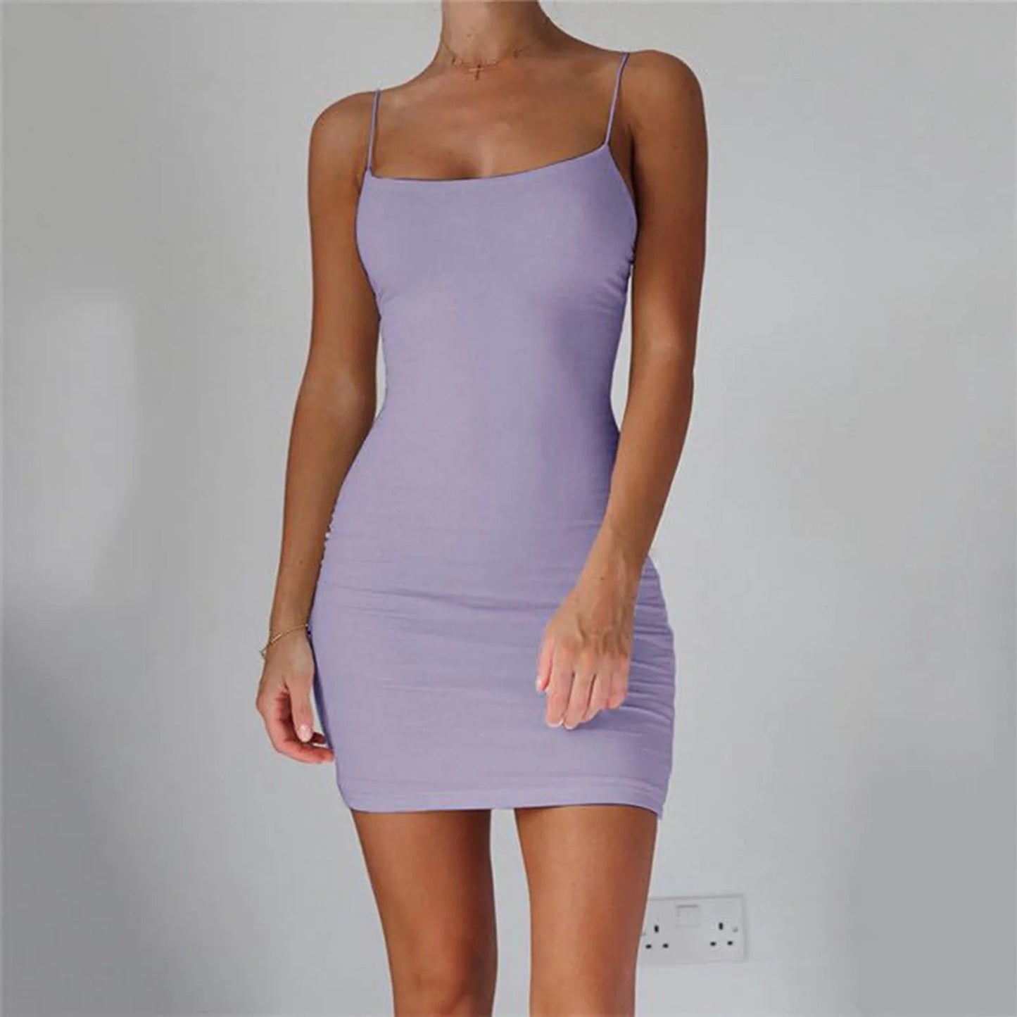 Sexy Spaghetti Strap Mini Dress for Women - Bodycon Sundress - dellidu.com - Purple - Sexy Spaghetti Strap Mini Dress for Women - Bodycon Sundress - S - CN - Sexy Spaghetti Strap Mini Dress for Women - Bodycon Sundress - 14:496#Purple;200007763:201441035;5:100014064 - dellidu.com