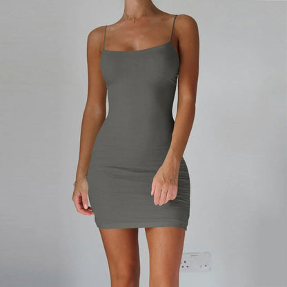 Sexy Spaghetti Strap Mini Dress for Women - Bodycon Sundress - dellidu.com - Grey - Sexy Spaghetti Strap Mini Dress for Women - Bodycon Sundress - S - CN - Sexy Spaghetti Strap Mini Dress for Women - Bodycon Sundress - 14:13978534#Grey;200007763:201441035;5:100014064 - dellidu.com