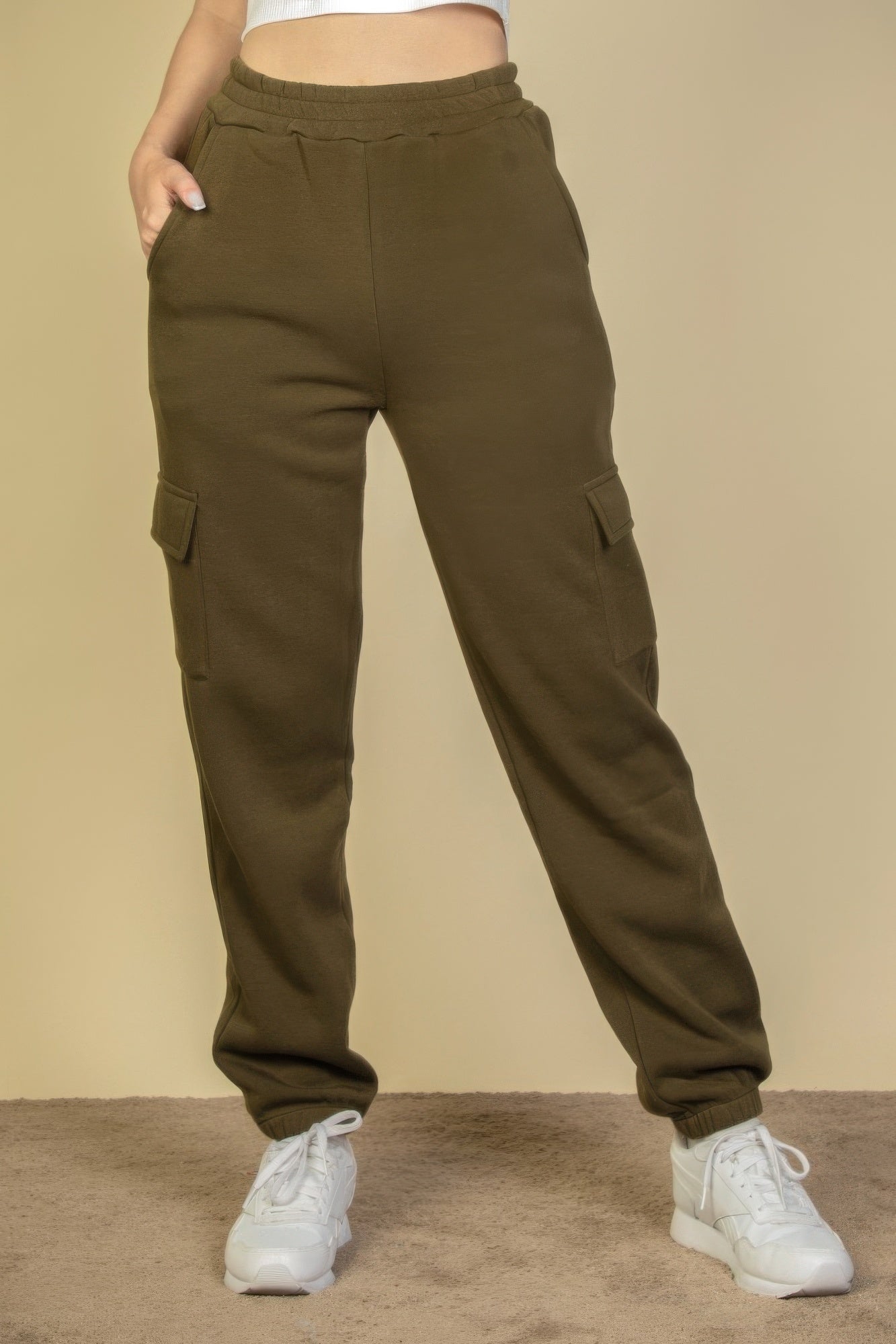 Side Pocket Drawstring Waist Sweatpants - dellidu.com - Olive - product image - S - product image - wh2000635.S.Olive - dellidu.com