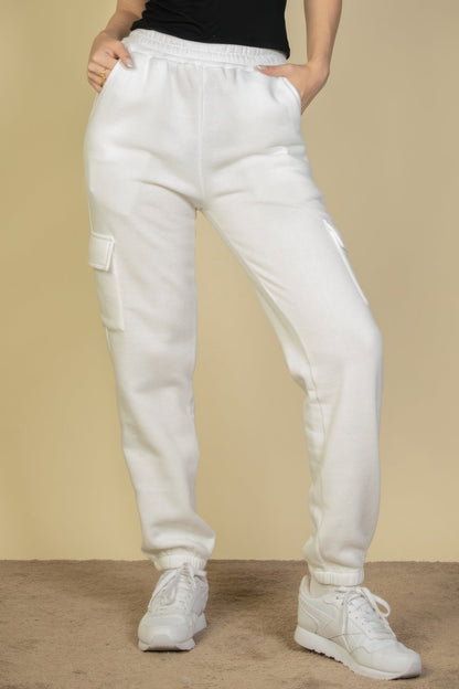 Side Pocket Drawstring Waist Sweatpants - dellidu.com - White - product image - S - product image - wh2000635.S.White - dellidu.com