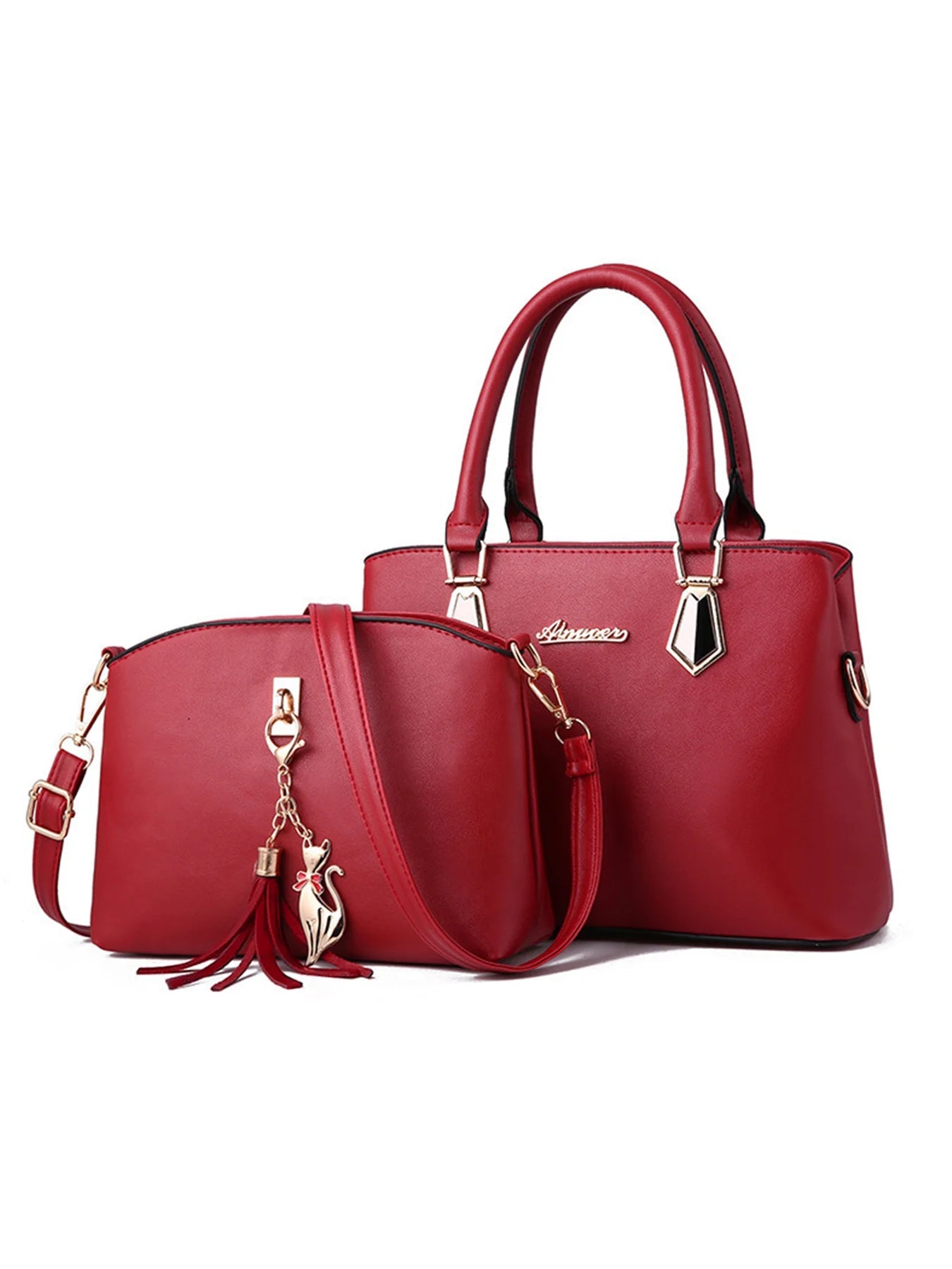 Simple Korean Style Women's Handbag - Casual Tote - dellidu.com - Burgundy - Simple Korean Style Women's Handbag - Casual Tote - L - Simple Korean Style Women's Handbag - Casual Tote - 14:200002984;5:3095 - dellidu.com