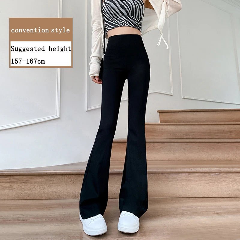 Slim High Waist Women's Flare Pants - Casual Streetwear - dellidu.com - black - Slim High Waist Women's Flare Pants - Casual Streetwear - 40 - 50kg - Slim High Waist Women's Flare Pants - Casual Streetwear - 14:193#black;5:361386#40 - 50kg - dellidu.com