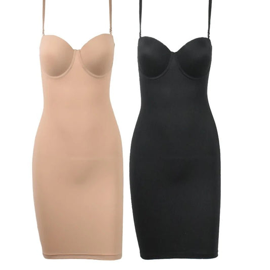 Slimming Full Length Shapewear Slip Dress for Women - dellidu.com - Burgundy - Slimming Full Length Shapewear Slip Dress for Women - S - Slimming Full Length Shapewear Slip Dress for Women - 14:200002984;5:100014064 - dellidu.com