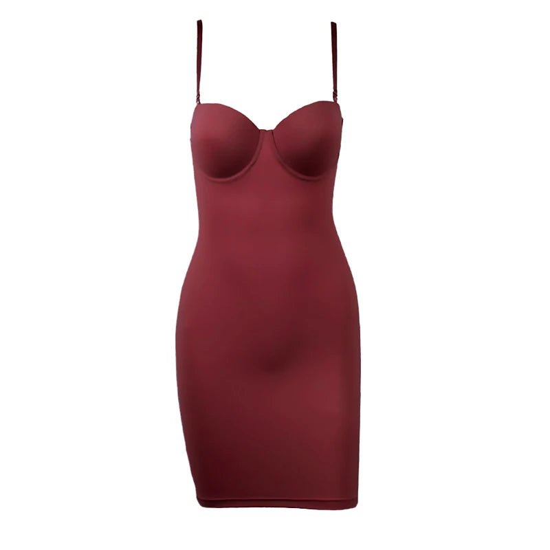 Slimming Full Length Shapewear Slip Dress for Women - dellidu.com - Burgundy - Slimming Full Length Shapewear Slip Dress for Women - S - Slimming Full Length Shapewear Slip Dress for Women - 14:200002984;5:100014064 - dellidu.com