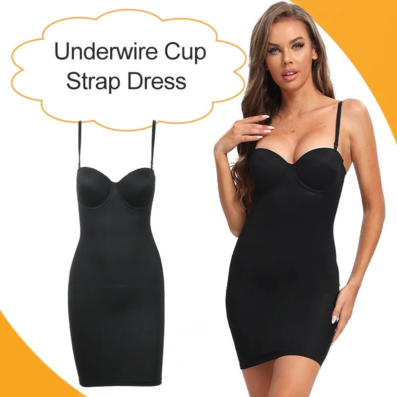 Slimming Full Length Shapewear Slip Dress for Women - dellidu.com - Burgundy - Slimming Full Length Shapewear Slip Dress for Women - S - Slimming Full Length Shapewear Slip Dress for Women - 14:200002984;5:100014064 - dellidu.com